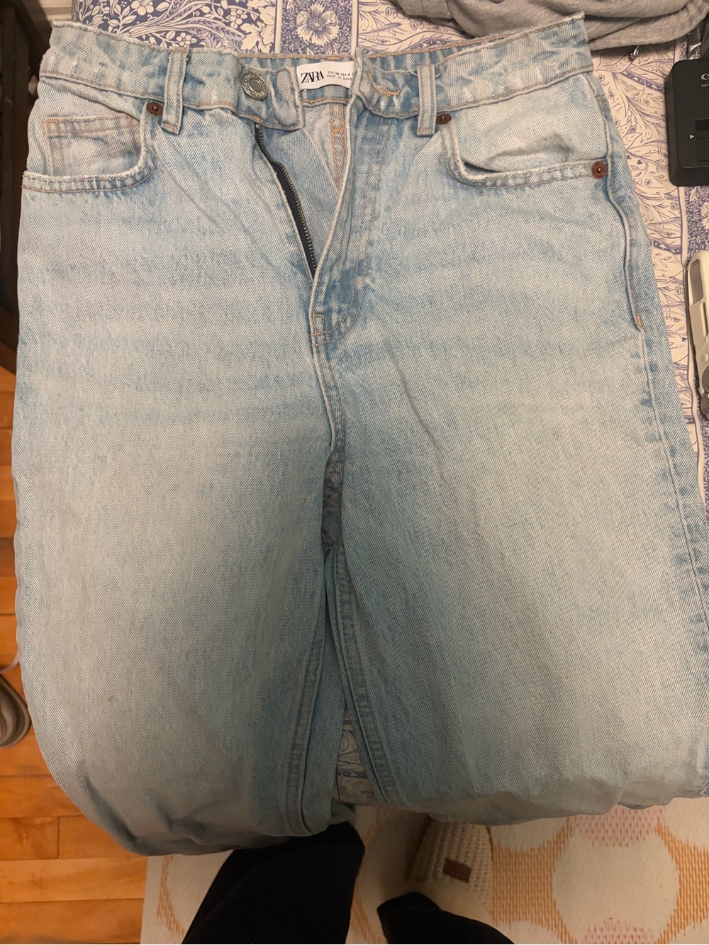 Zara Light Blue Wide Leg Jeans